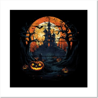 Halloween Haunted House Posters and Art